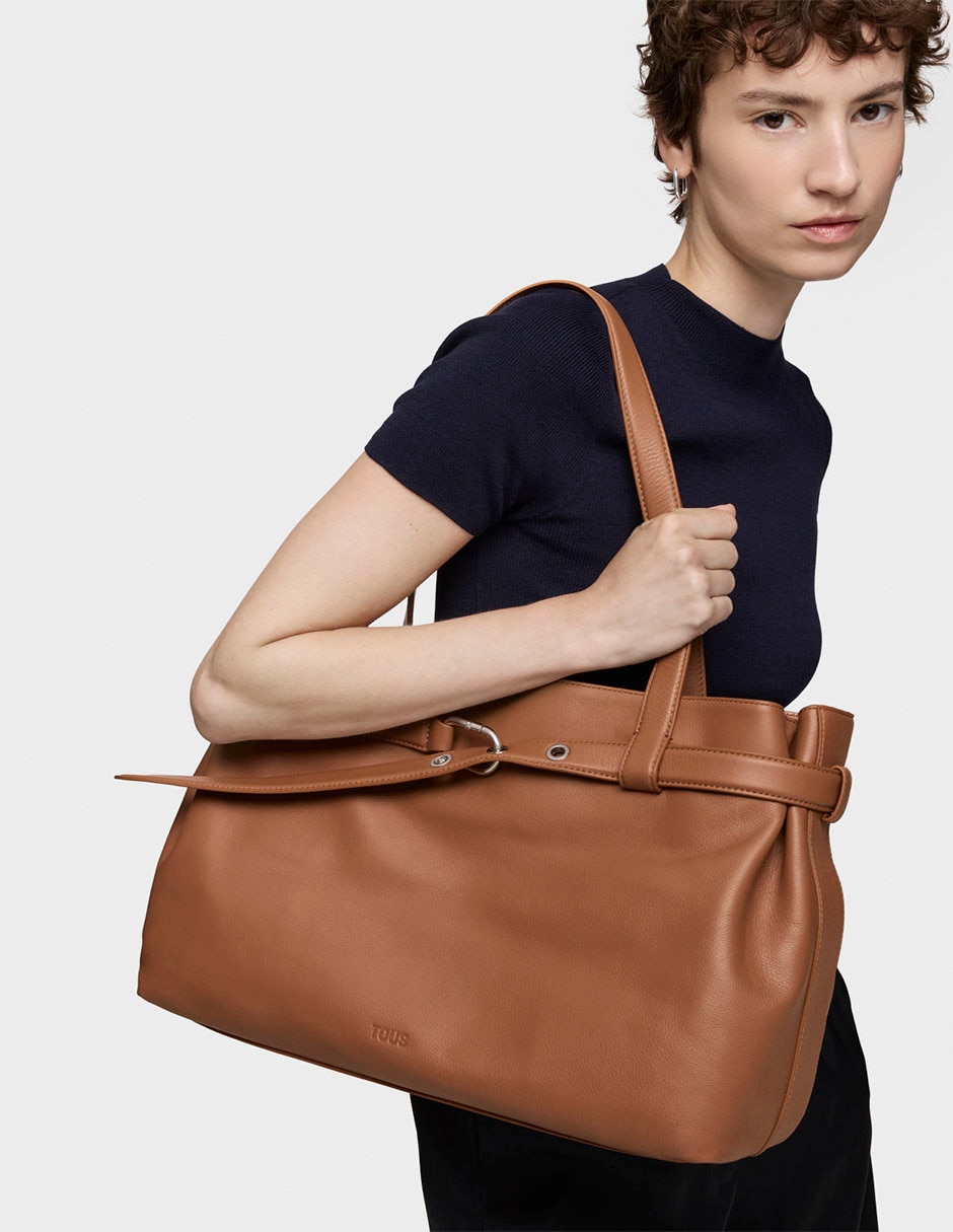 Bolsa shopper Hold de piel para mujer 4