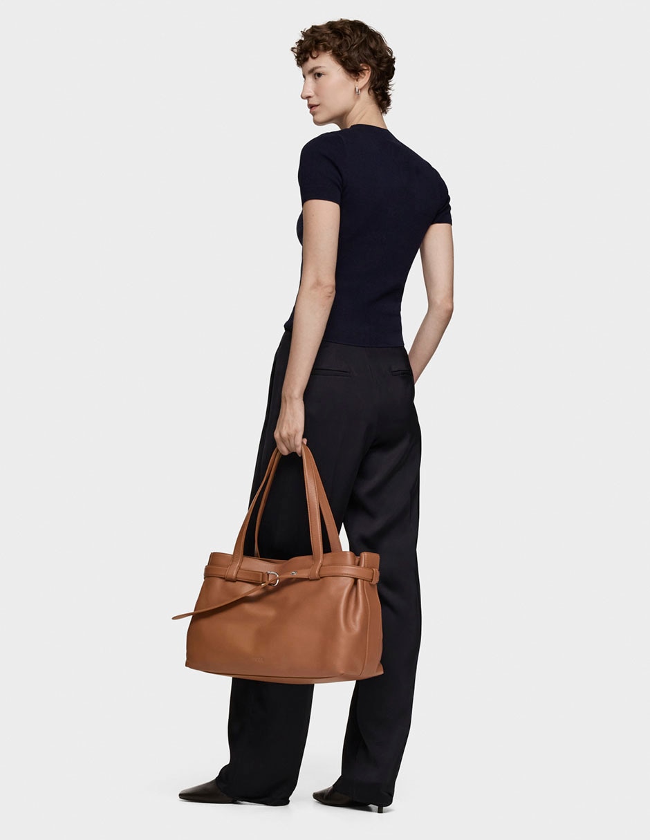 Bolsa shopper Hold de piel para mujer 5