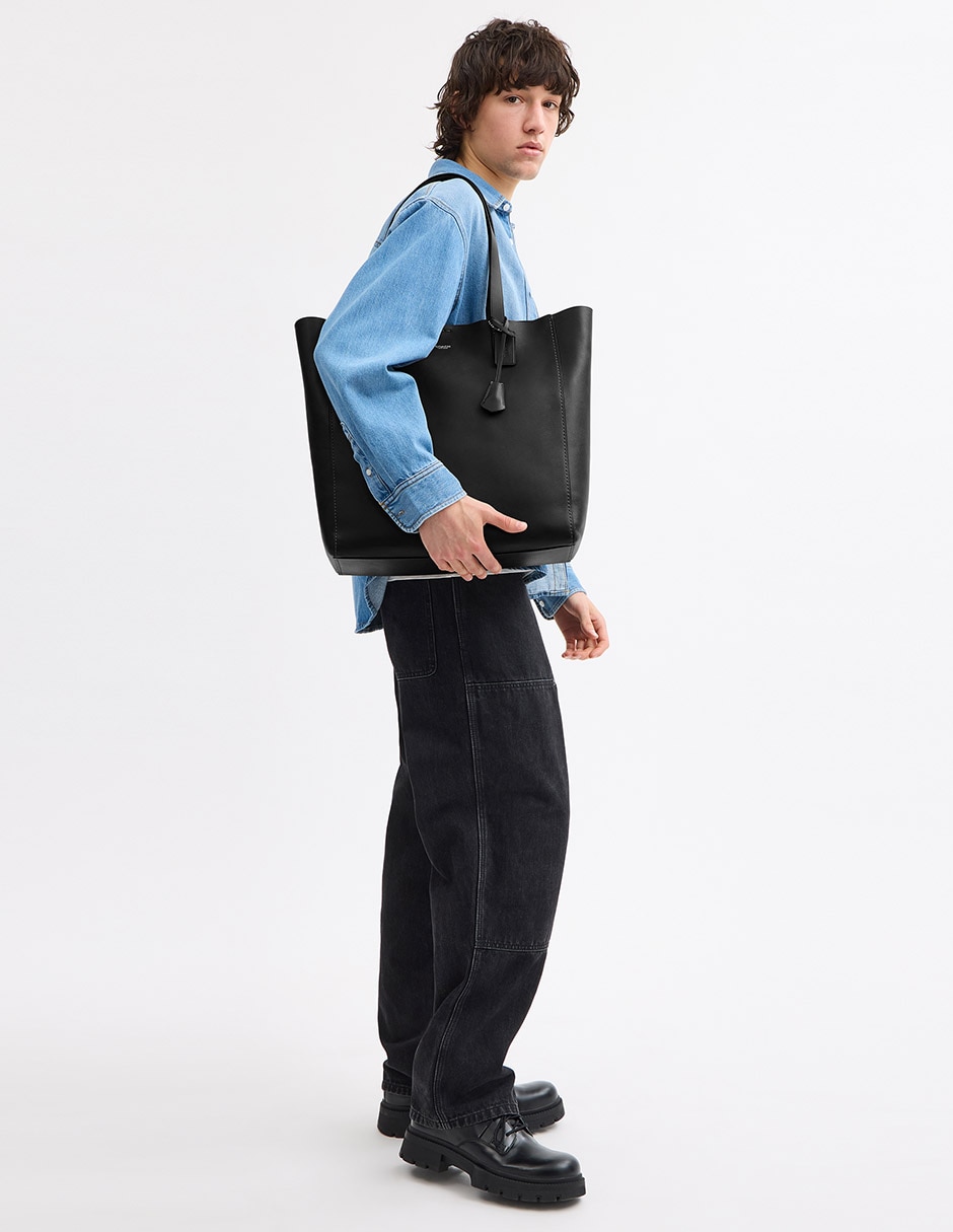 Bolsa tote Natural Grain Leather de piel para mujer