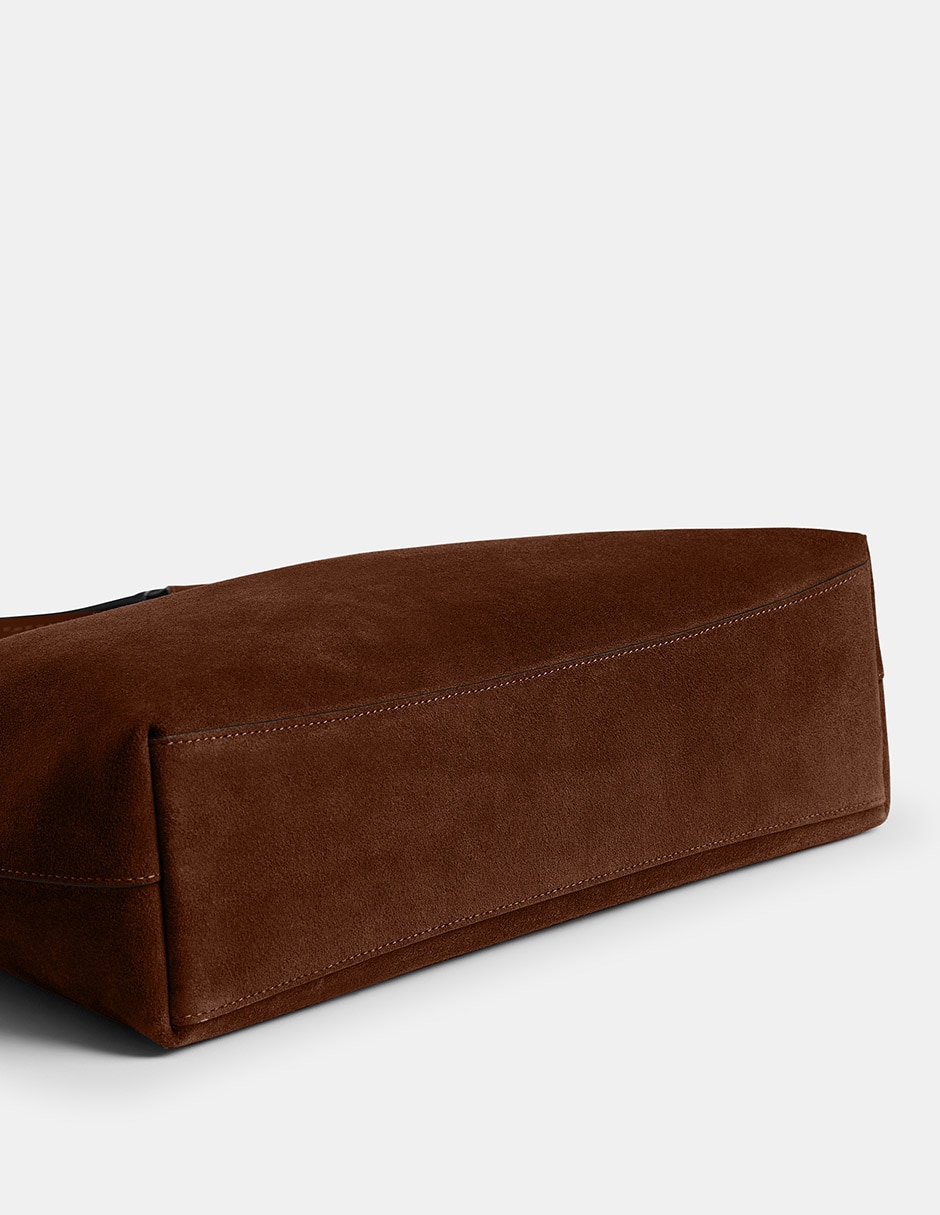 Bolsa shoulder Suede de piel para mujer 5