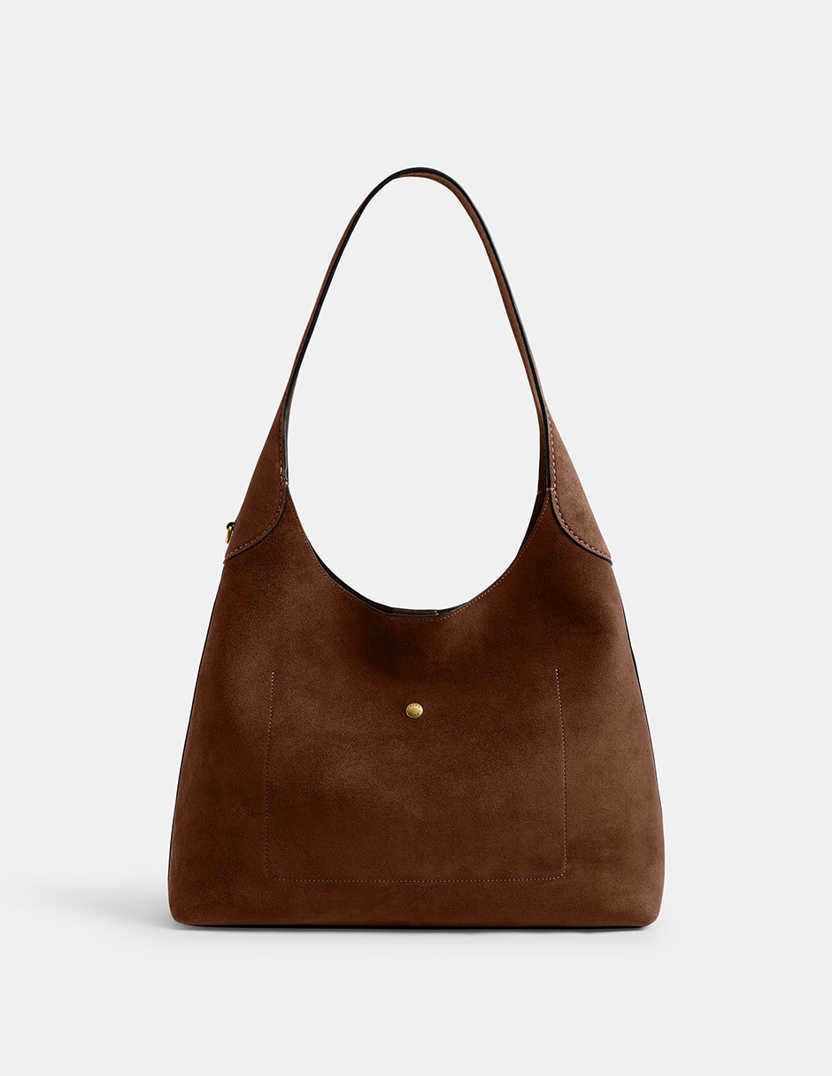 Bolsa shoulder Suede de piel para mujer 6