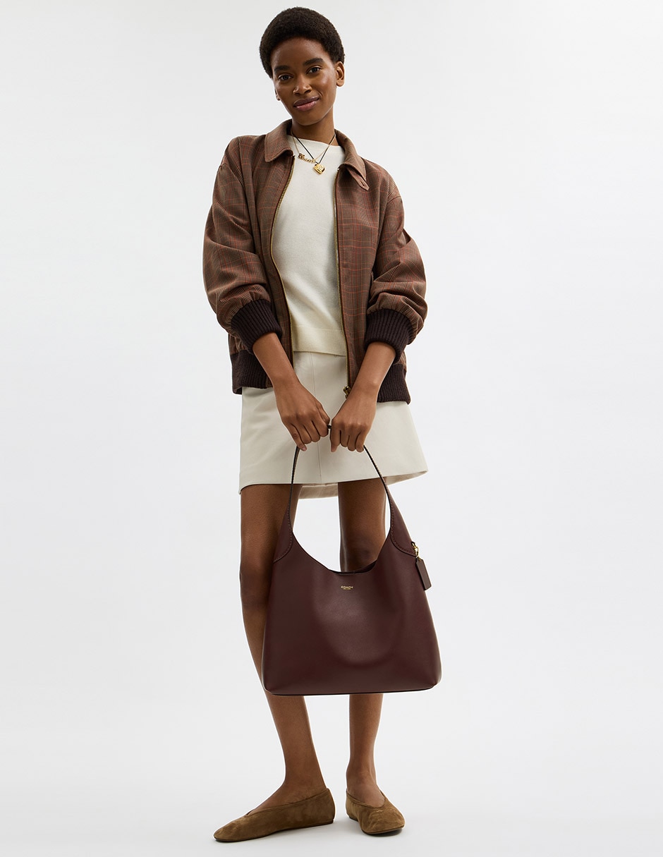 Bolsa shoulder Natural Grain Leather de piel para mujer