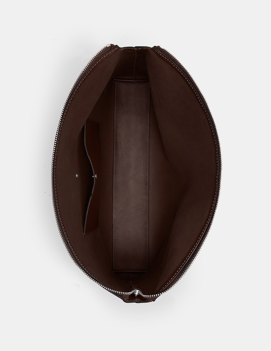 Bolsa messenger Natural Grain Leather de piel para hombre