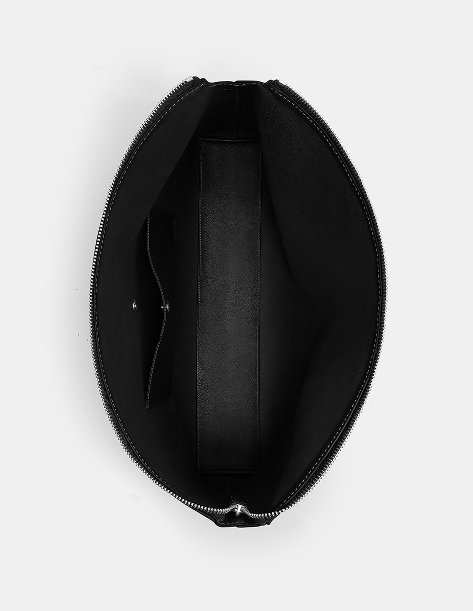 Bolsa messenger Natural Grain Leather de piel para hombre