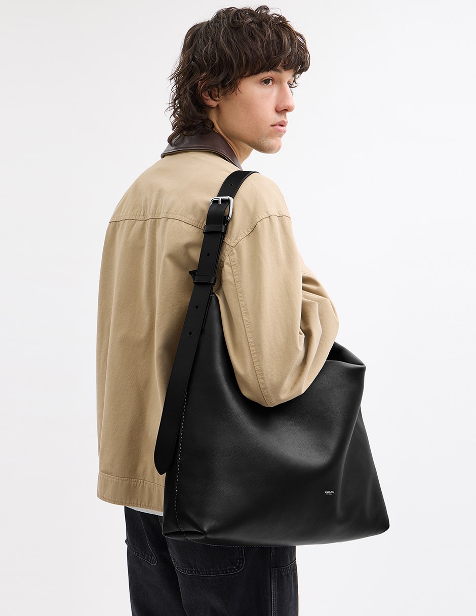 Bolsa messenger Natural Grain Leather de piel para hombre