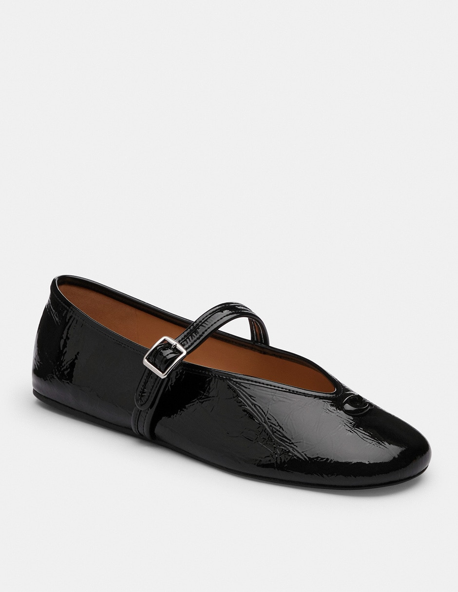 Balerina scupted crinckle de piel para mujer
