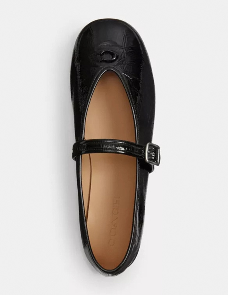 Balerina scupted crinckle de piel para mujer 2