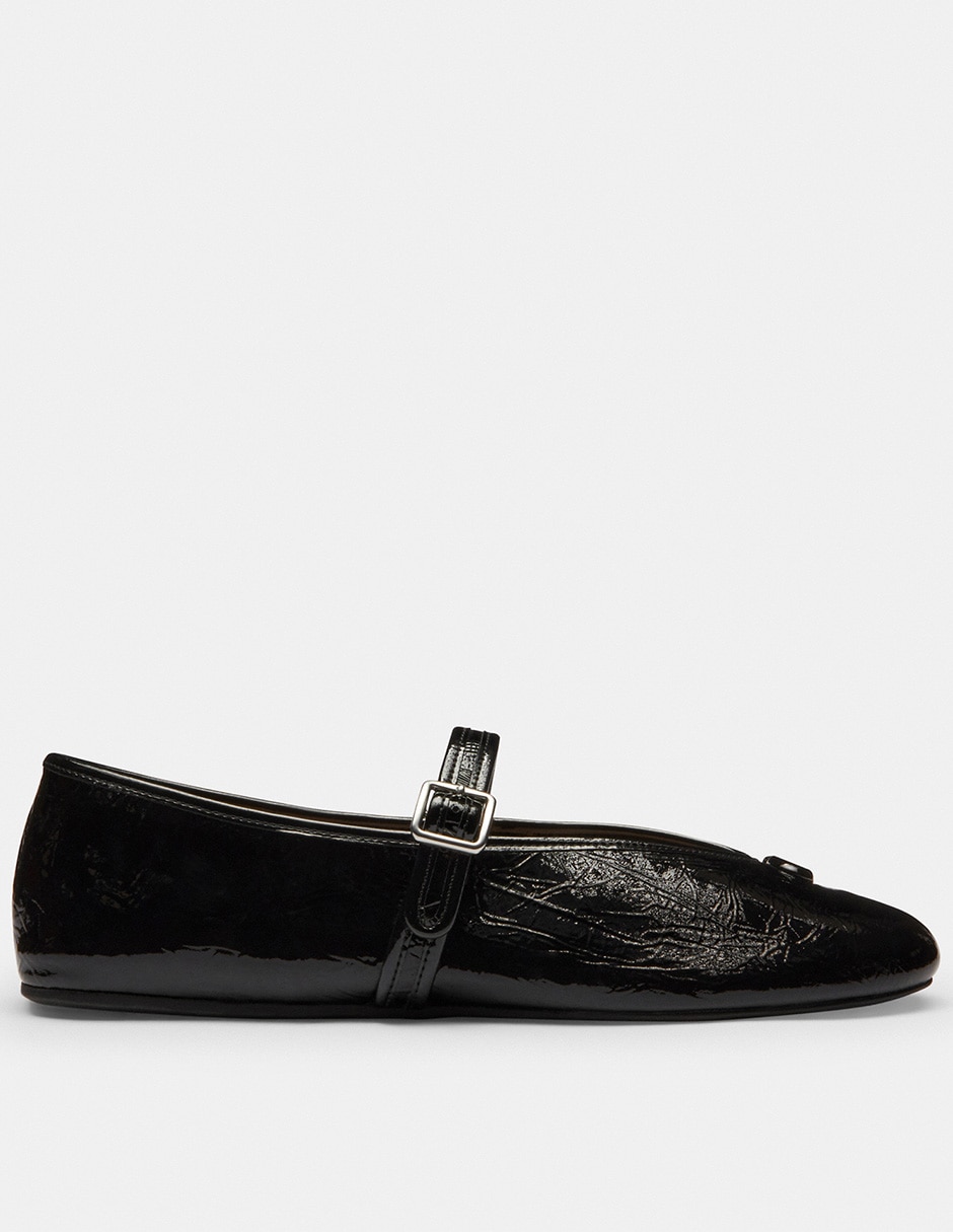 Balerina scupted crinckle de piel para mujer 3