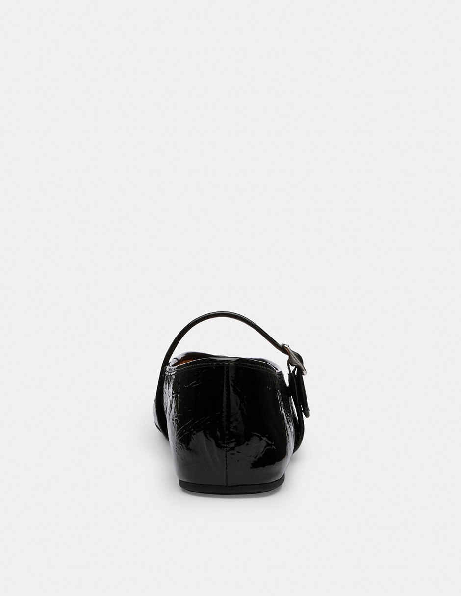 Balerina scupted crinckle de piel para mujer 4
