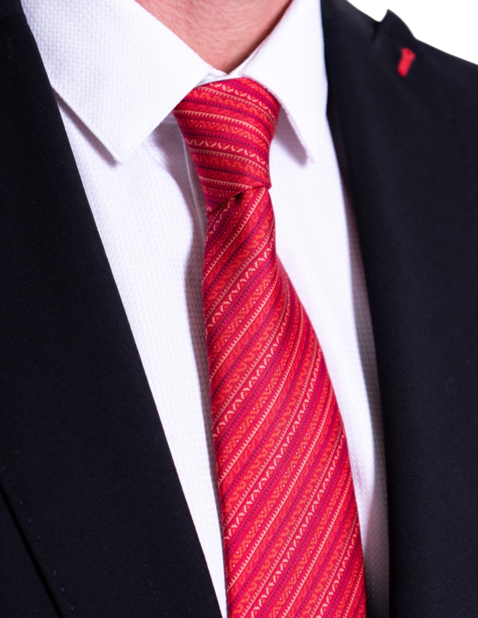 Corbata regular de seda estampado para hombre 3