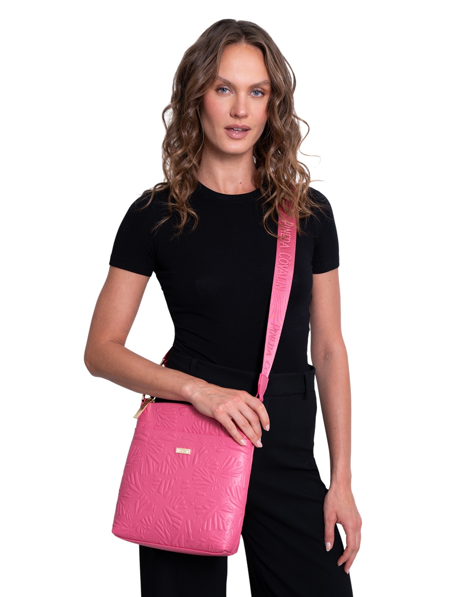 Bolsa messenger de piel para mujer