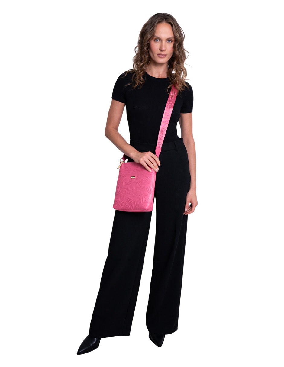 Bolsa messenger de piel para mujer