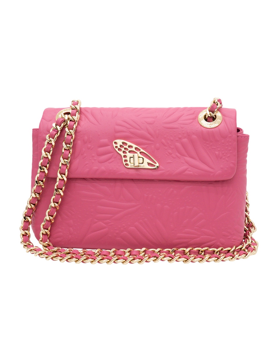 Bolsa crossbody Grabado Mariposa de piel para mujer