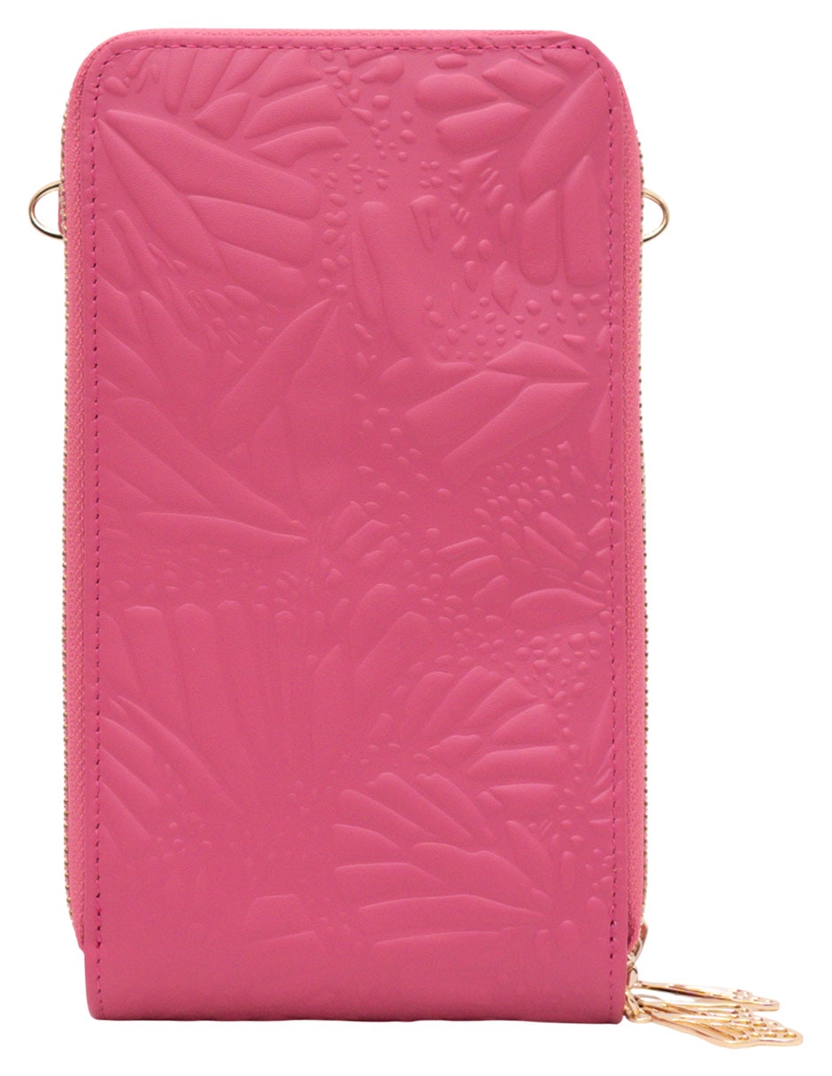 Bolsa crossbody Grabado Mariposa de piel para mujer