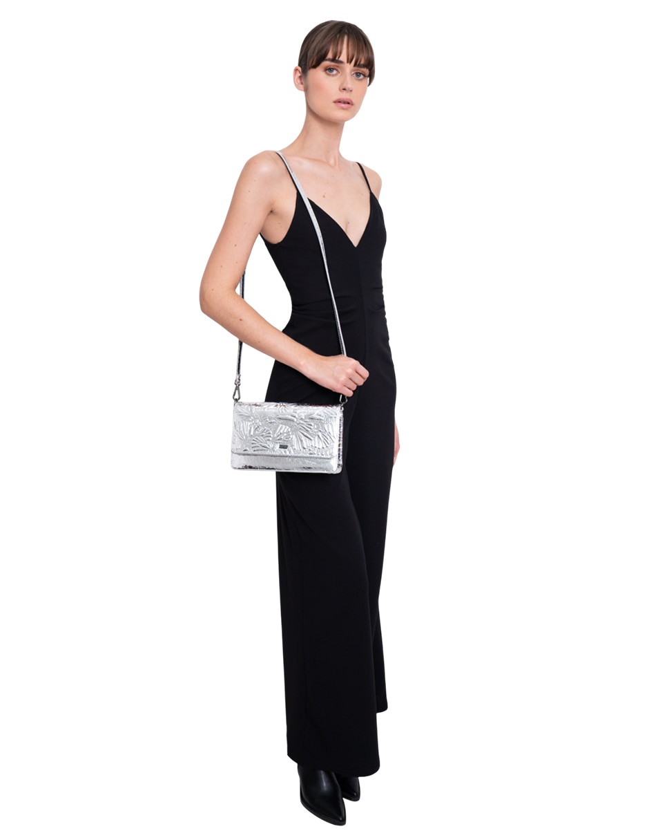 Bolsa crossbody Grabado Mariposa de piel para mujer 6