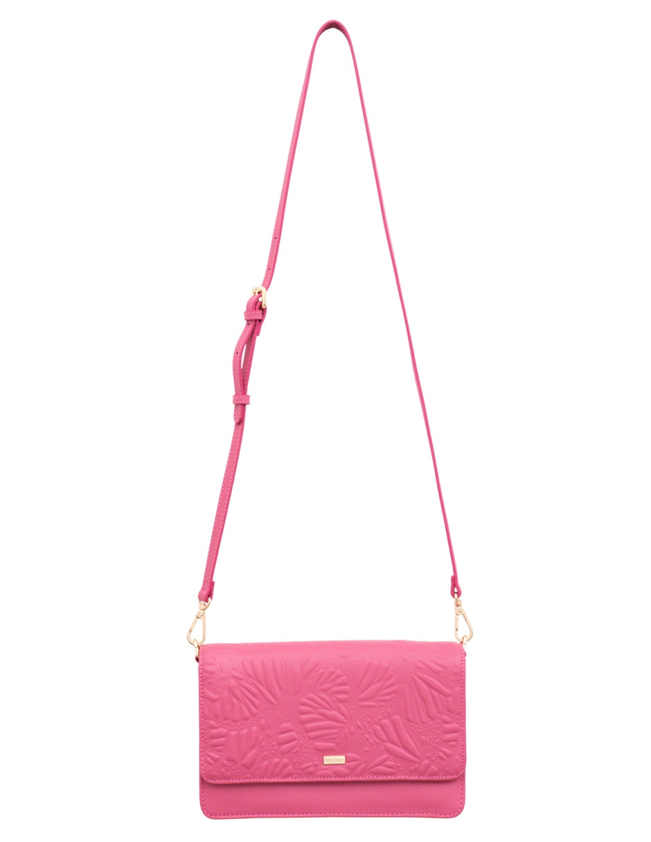Bolsa crossbody grabado mariposa de piel para mujer 1