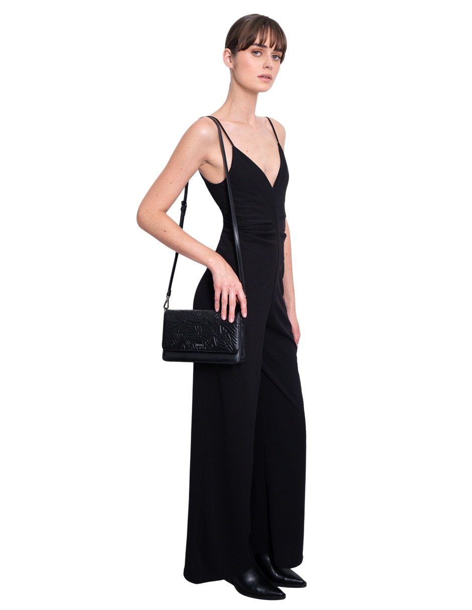 Bolsa crossbody pineda covalin grabado mariposa de piel para mujer