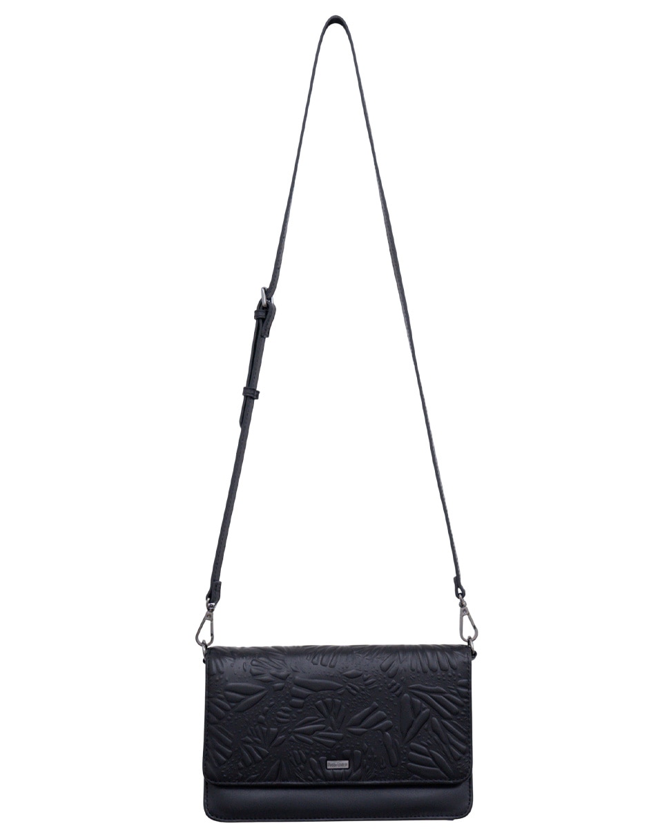 Bolsa crossbody pineda covalin grabado mariposa de piel para mujer