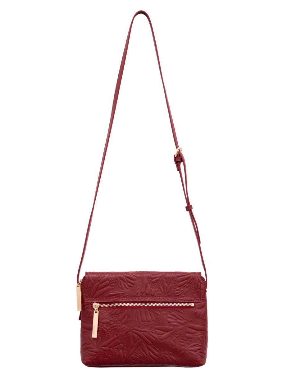 Bolsa crossbody grabado mariposa de piel para mujer 2