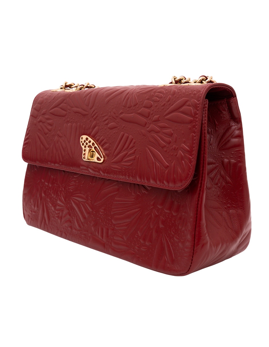 Bolsa crossbody grabado mariposa de piel para mujer 2