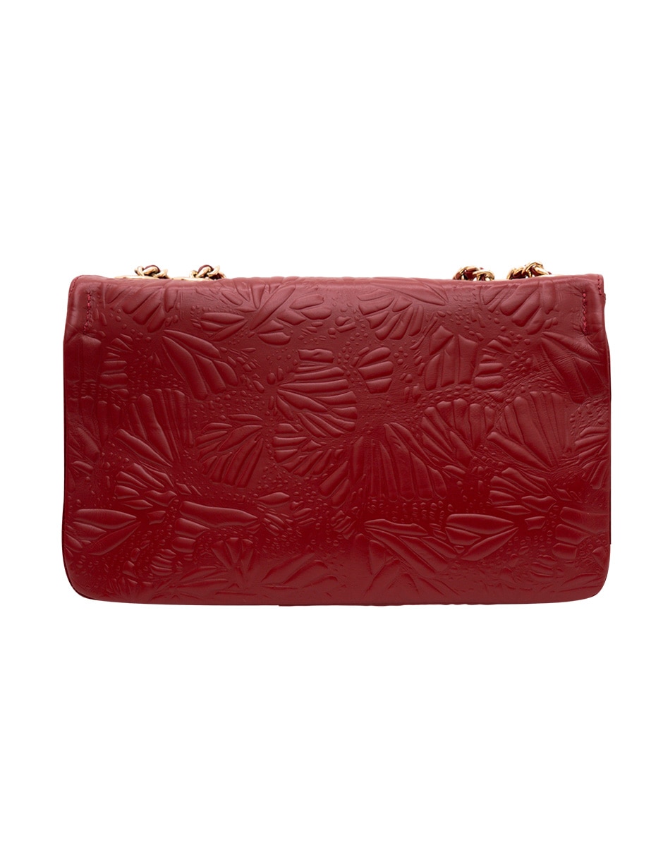 Bolsa crossbody grabado mariposa de piel para mujer 3