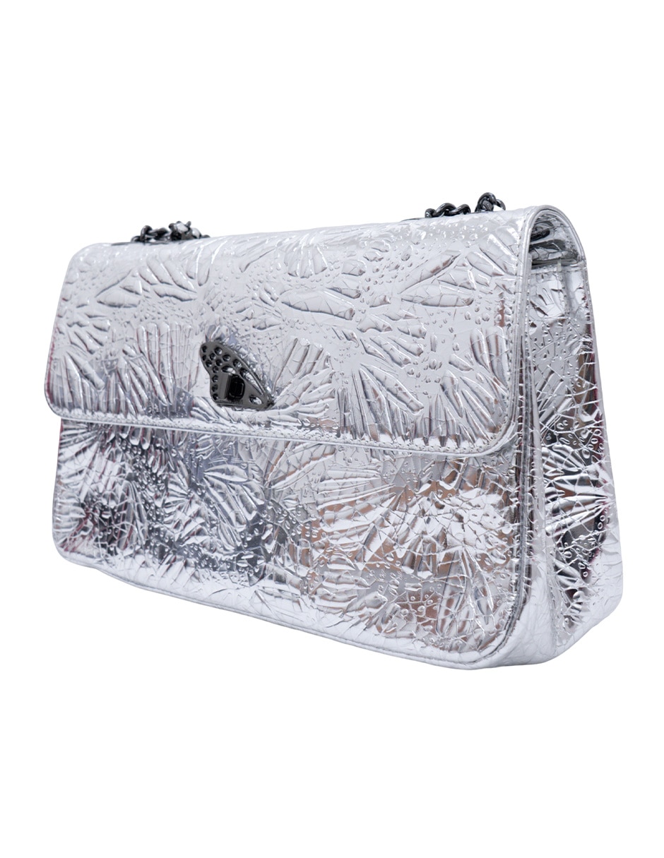 Bolsa crossbody grabado mariposa de piel para mujer 2