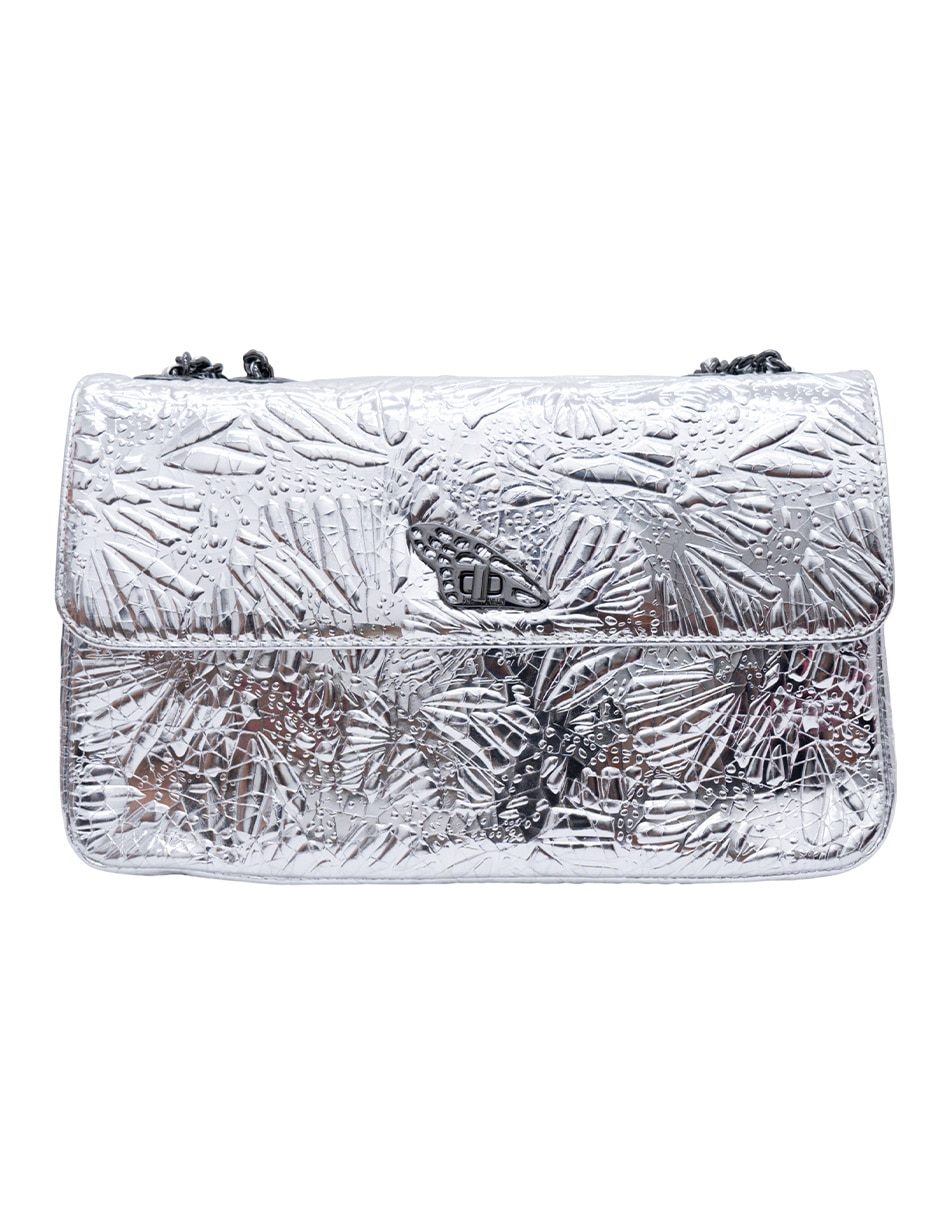Bolsa crossbody grabado mariposa de piel para mujer 1