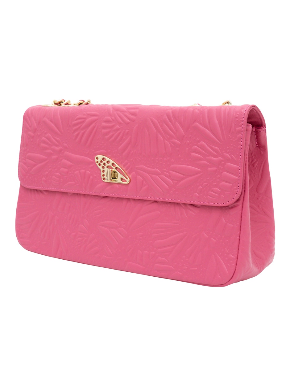 Bolsa crossbody grabado mariposa de piel para mujer 2