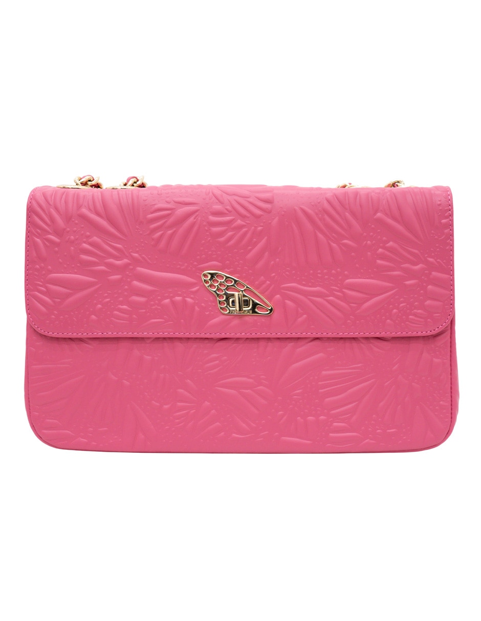 Bolsa crossbody grabado mariposa de piel para mujer 1
