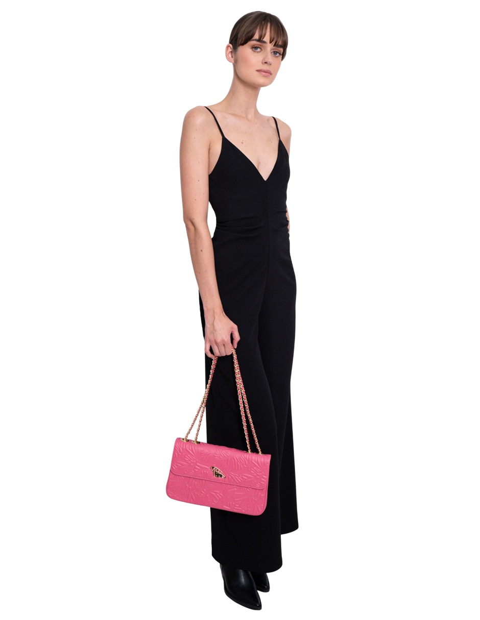 Bolsa crossbody Grabado Mariposa de piel para mujer
