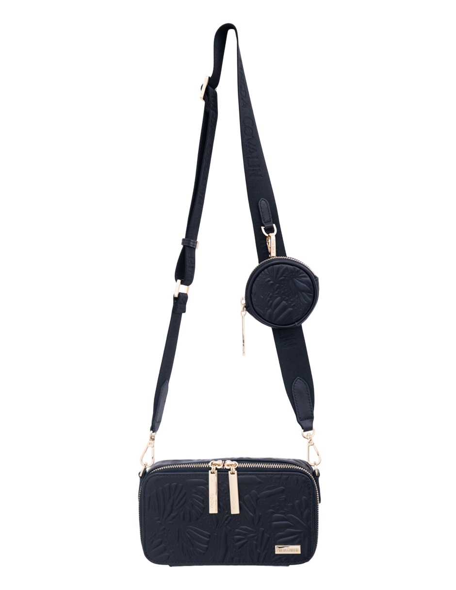 Bolsa crossbody Grabado Mariposa de piel para mujer