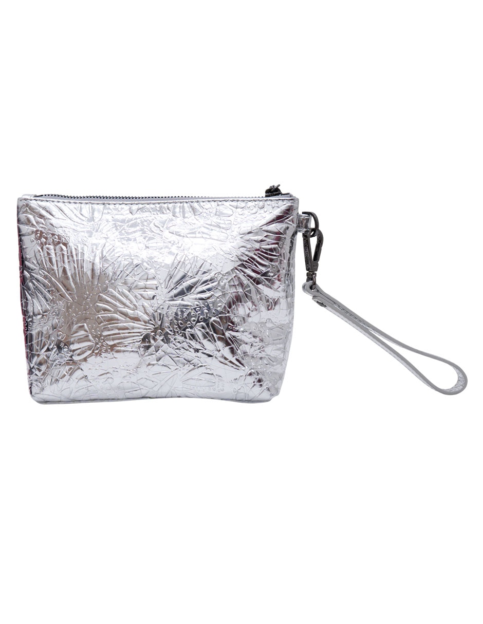 Cosmetiquera grabado mariposa de piel para mujer 3