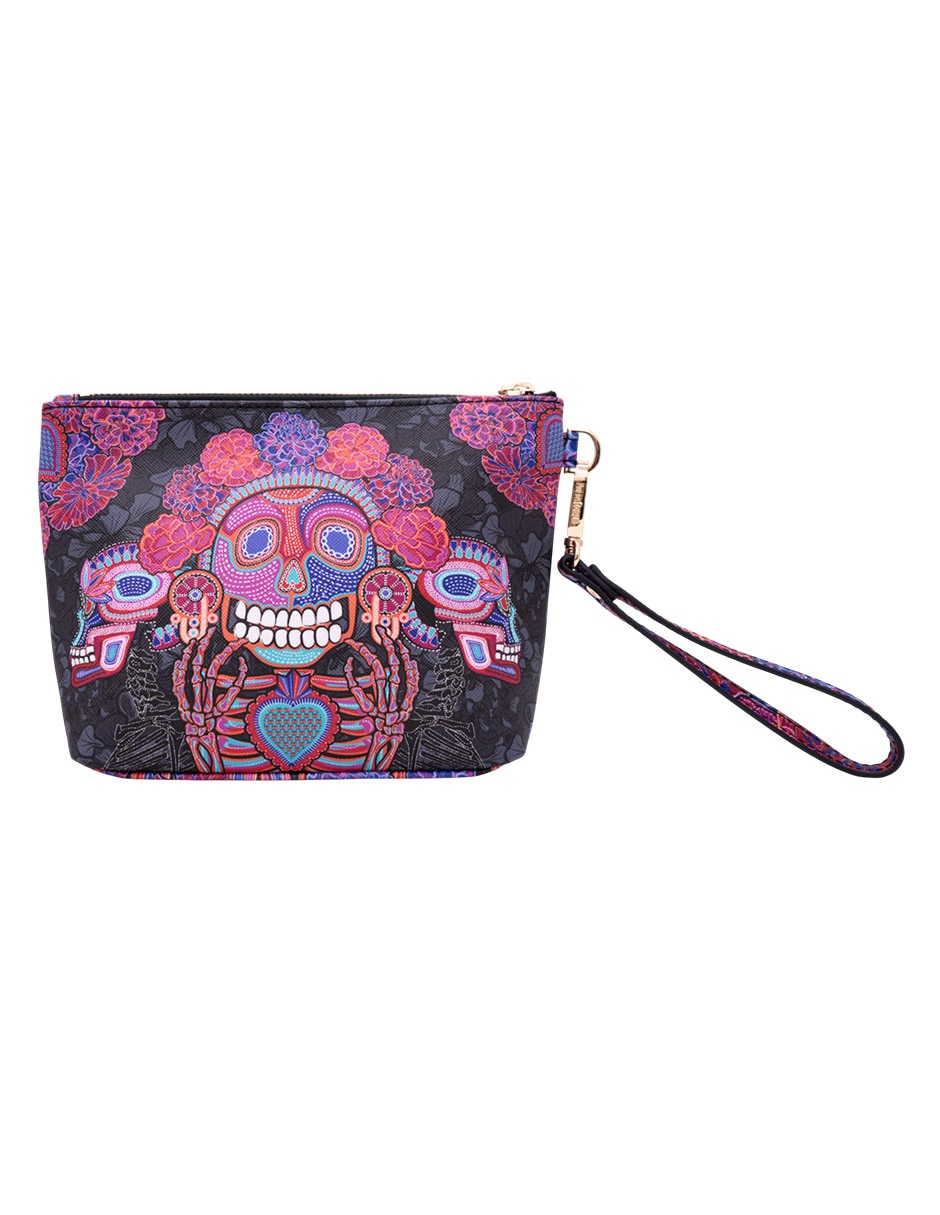 Cosmetiquera para maquillaje día de muertos catrina para mujer 3
