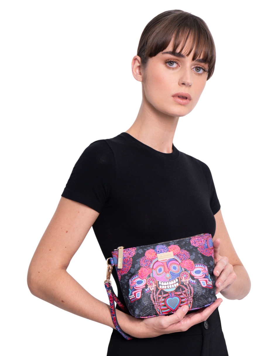 Cosmetiquera para maquillaje día de muertos catrina para mujer 4
