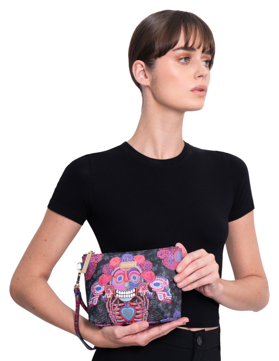 Cosmetiquera para maquillaje día de muertos catrina para mujer 5