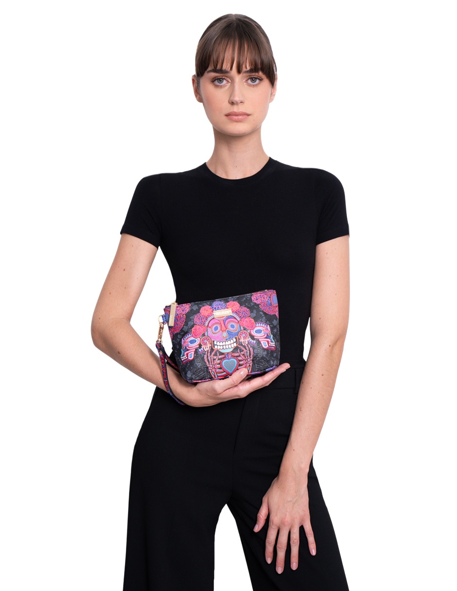 Cosmetiquera para maquillaje día de muertos catrina para mujer 6