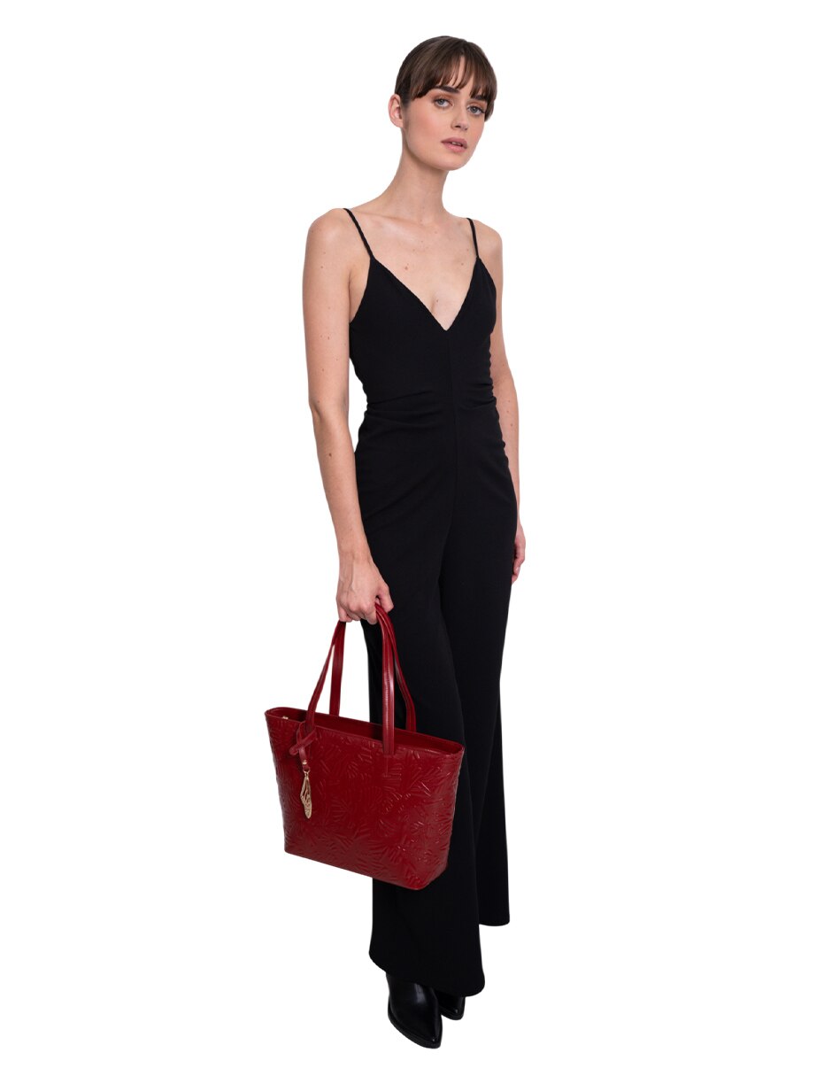 Bolsa tote Grabado Mariposa de piel para mujer 7