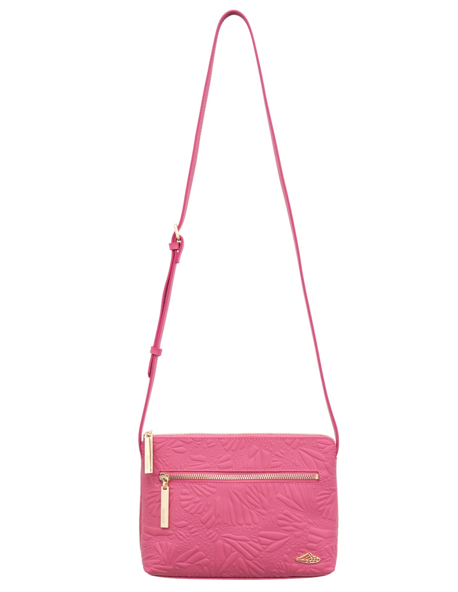 Bolsa crossbody Grabado Mariposa de piel para mujer