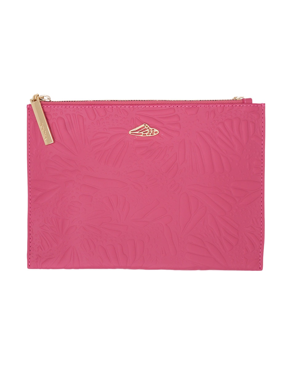 Bolsa crossbody Grabado Mariposa de piel para mujer