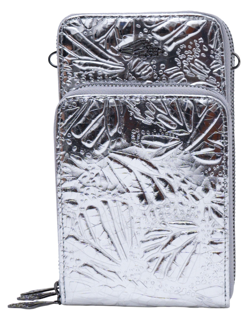 Bolsa crossbody Grabado Mariposa de piel para mujer