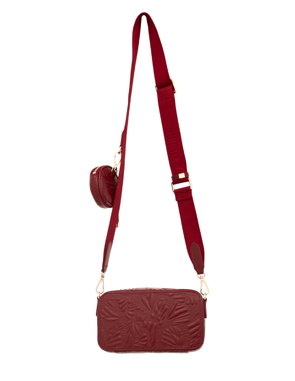 Bolsa crossbody Grabado Mariposa de piel para mujer