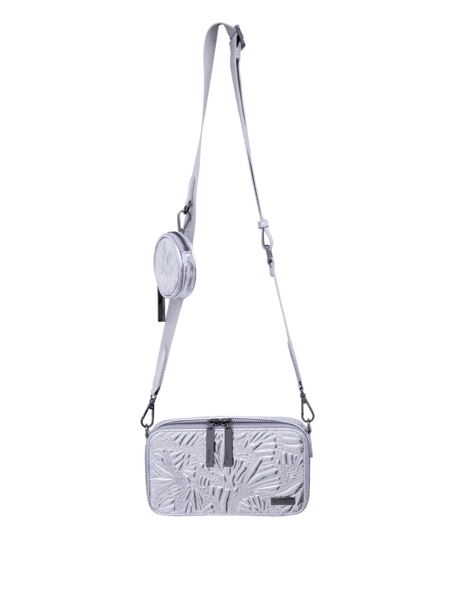 Bolsa crossbody Grabado Mariposa de piel para mujer