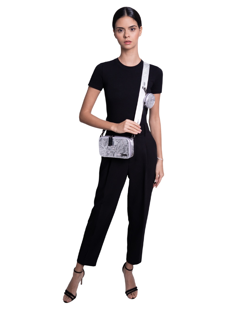 Bolsa crossbody Grabado Mariposa de piel para mujer