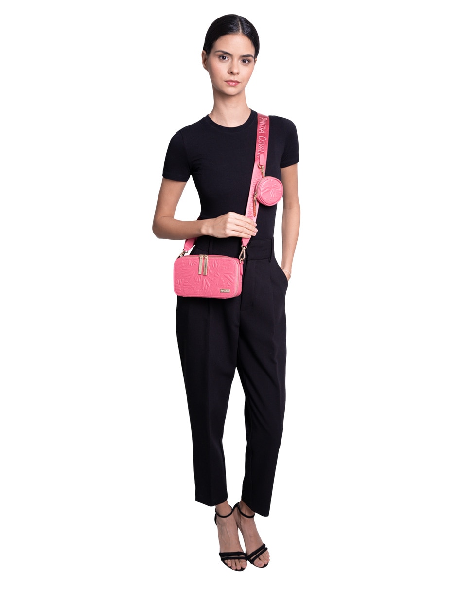Bolsa crossbody Grabado Mariposa de piel para mujer