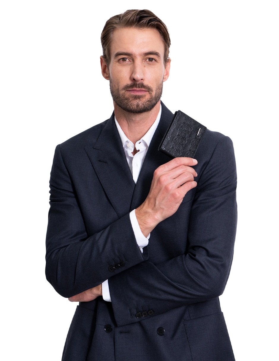 Cartera Pineda Covalin Grabado Tzompantli para hombre