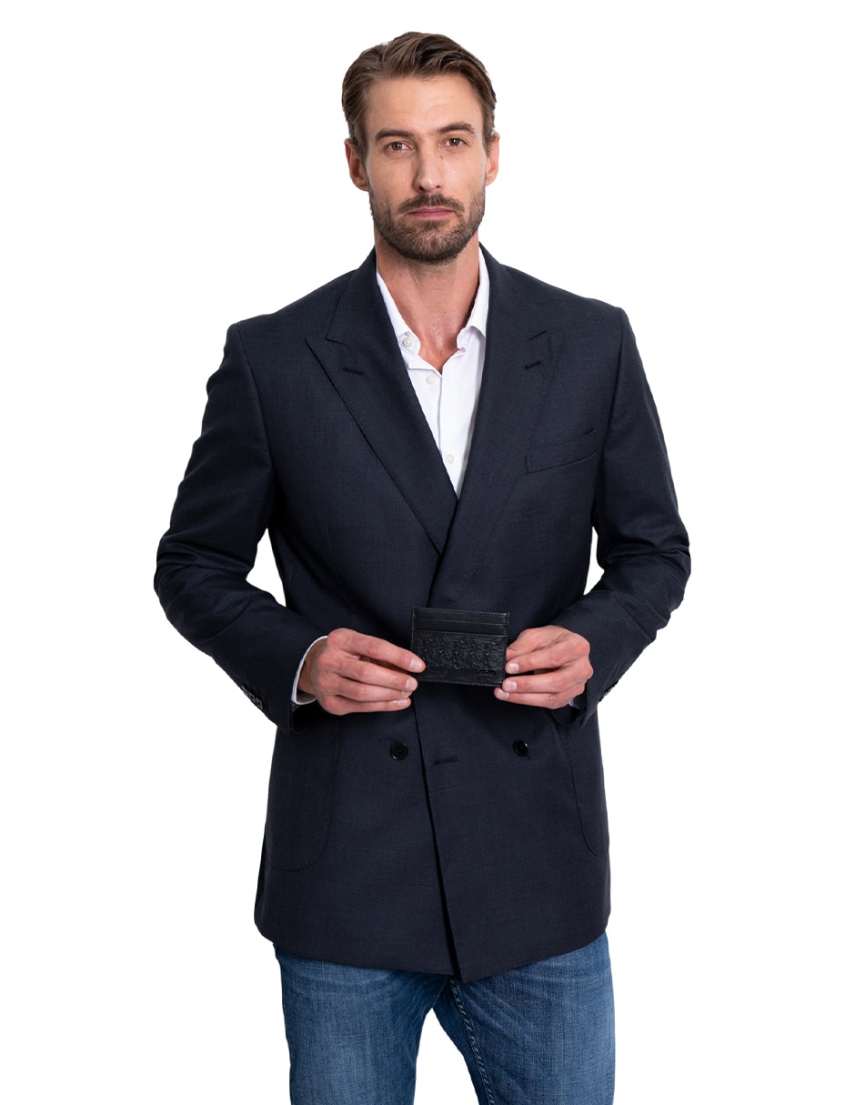 Tarjetero Pineda Covalin piel Grabado Tzompantli para hombre