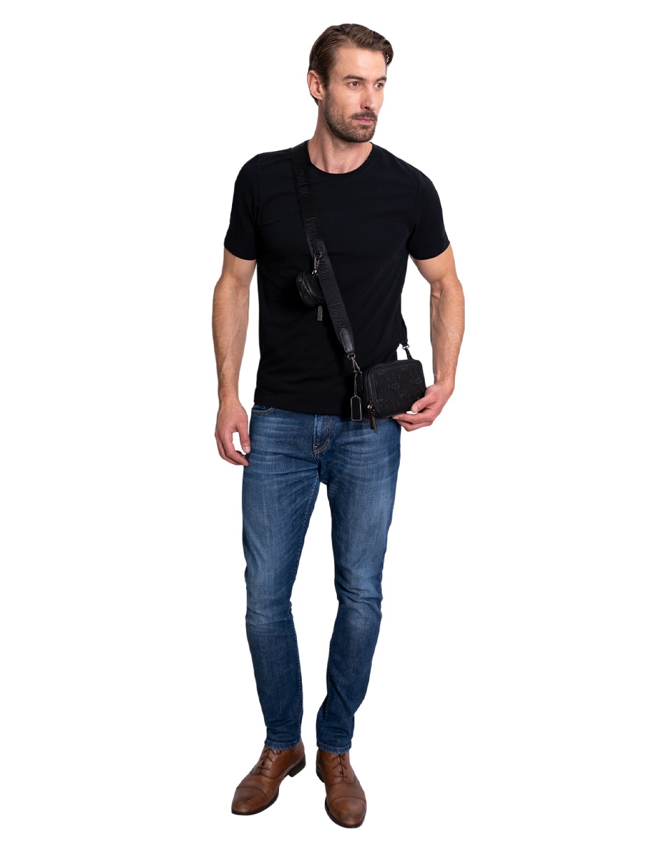 Set bolsa crossbody Pineda Covalin Tzompantli de piel para hombre