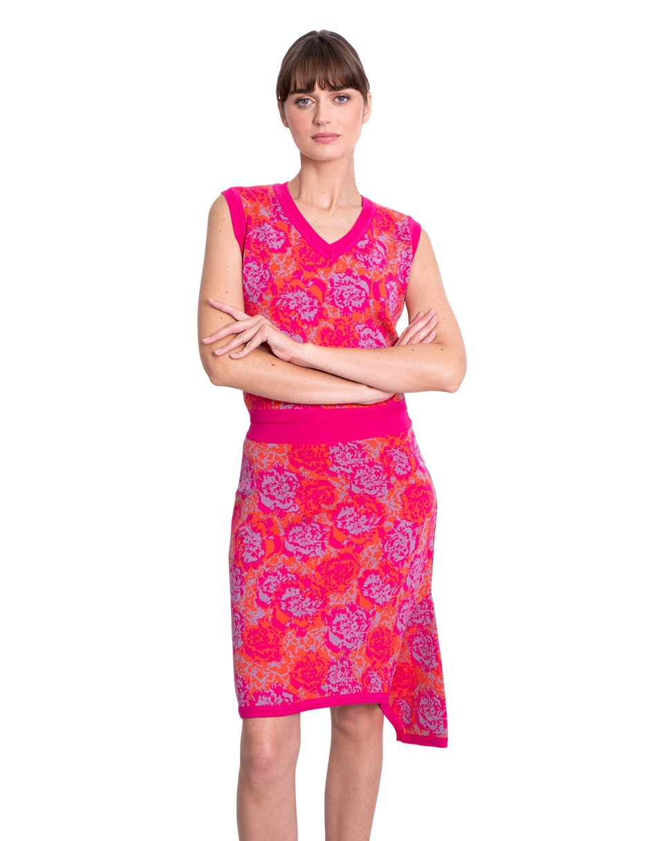 Falda midi Cempasúchil con pretina