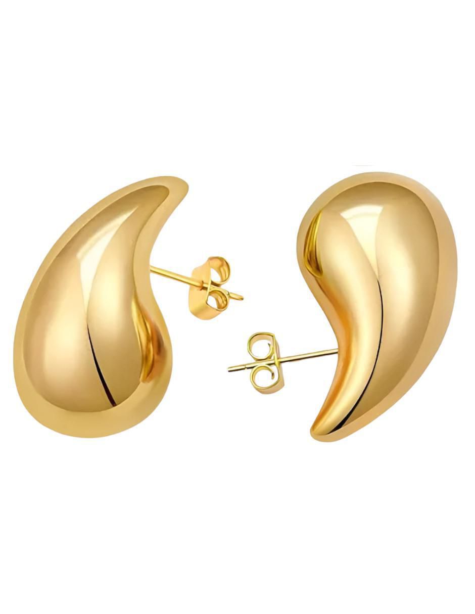 Aretes de gota con acabado brillante 2