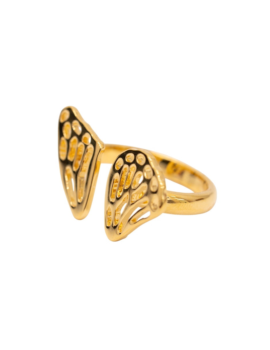 Anillo de mariposa 18 k chapa de oro